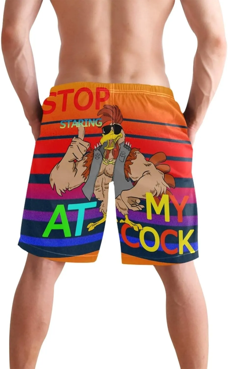 Men's Swim Trunks Colorful Golden Animal Print Board Shorts for Men Quick Dry Bathing Suit with Mesh Lining Pocket