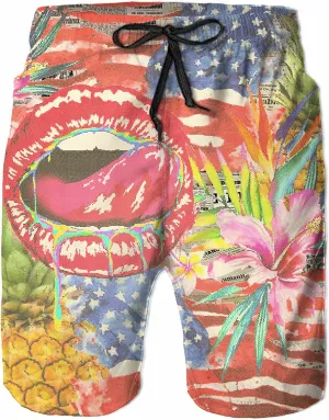 Men's Swim Trunks Colorful Golden Animal Print Board Shorts for Men Quick Dry Bathing Suit with Mesh Lining Pocket