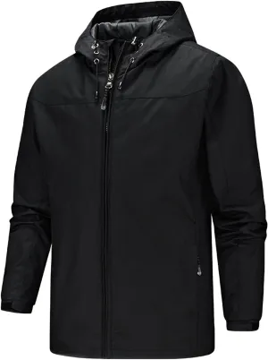 Mens Tactical Jacket Outdoor Waterproof Soft Shell Hooded Military Windbreaker Hooded Rain Coat Water Resistant Jackets