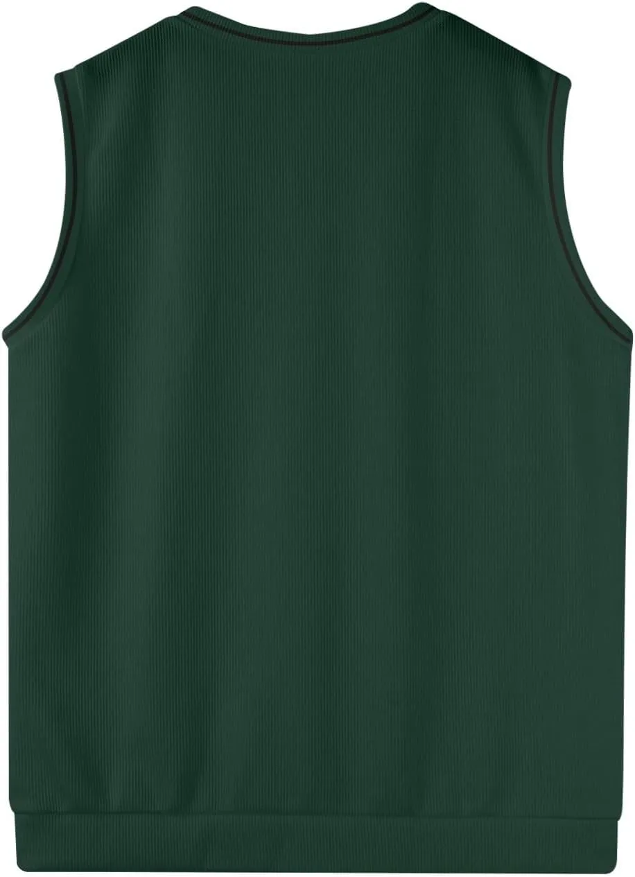 Men's Vest V Neck Knitted Tops 2025 Lightweight Relaxed Fit Sleeveless Pullover Business Work Solid Vest Sweater