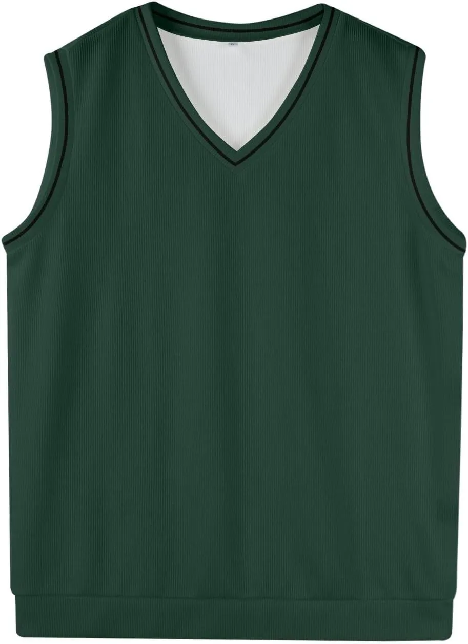 Men's Vest V Neck Knitted Tops 2025 Lightweight Relaxed Fit Sleeveless Pullover Business Work Solid Vest Sweater