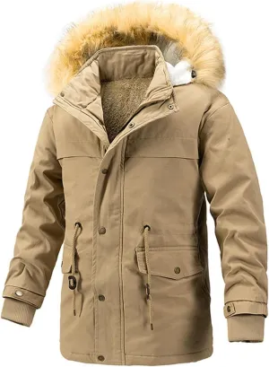 Men's Winter Skiing Jackets Waterproof Fleece Coats Insulated Thermal Snowboard Jacket Parka Raincoat with Hooded