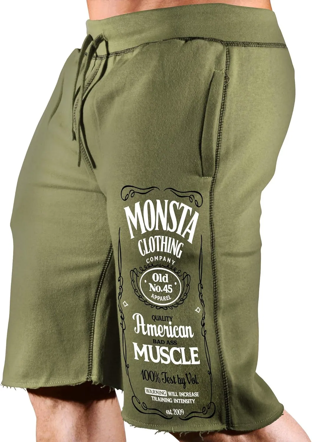 Men's Workout (Always Train Reckless) Gym Shorts (A:WT/BK)