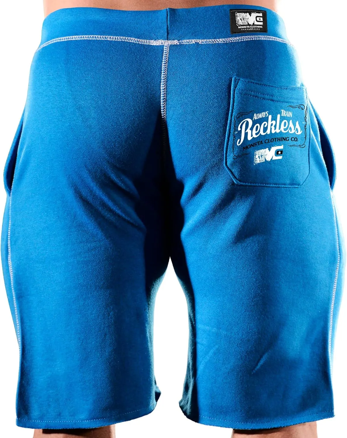 Men's Workout (Always Train Reckless) Gym Shorts (A:WT/BK)