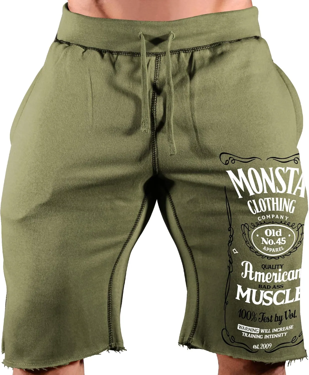 Men's Workout (Always Train Reckless) Gym Shorts (A:WT/BK)