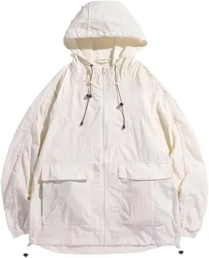 Men/Women Unisex Outdoor Sportswear Hooded Casual Jackets Hiking Travel Loose Fit Jacket