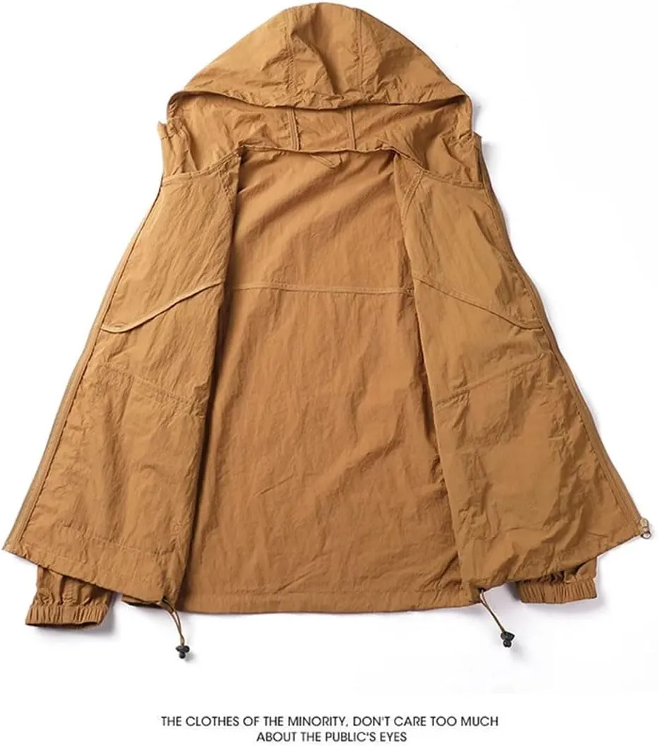 Men/Women Unisex Outdoor Sportswear Hooded Casual Jackets Hiking Travel Loose Fit Jacket