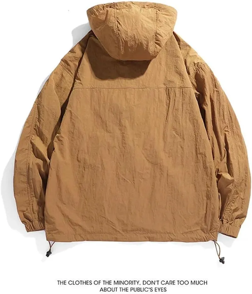Men/Women Unisex Outdoor Sportswear Hooded Casual Jackets Hiking Travel Loose Fit Jacket