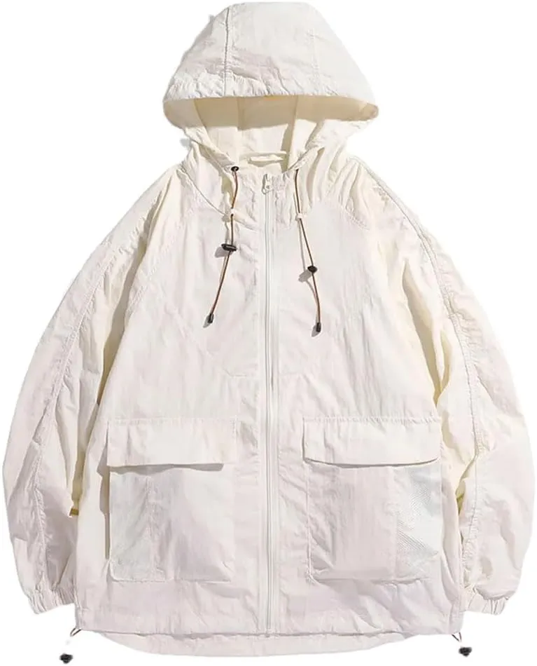 Men/Women Unisex Outdoor Sportswear Hooded Casual Jackets Hiking Travel Loose Fit Jacket