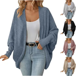 Oversized Cardigan Sweaters for Women Batwing Long Sleeve Chunky Knit Open Front Outwear Coat Fall Outfits 2024