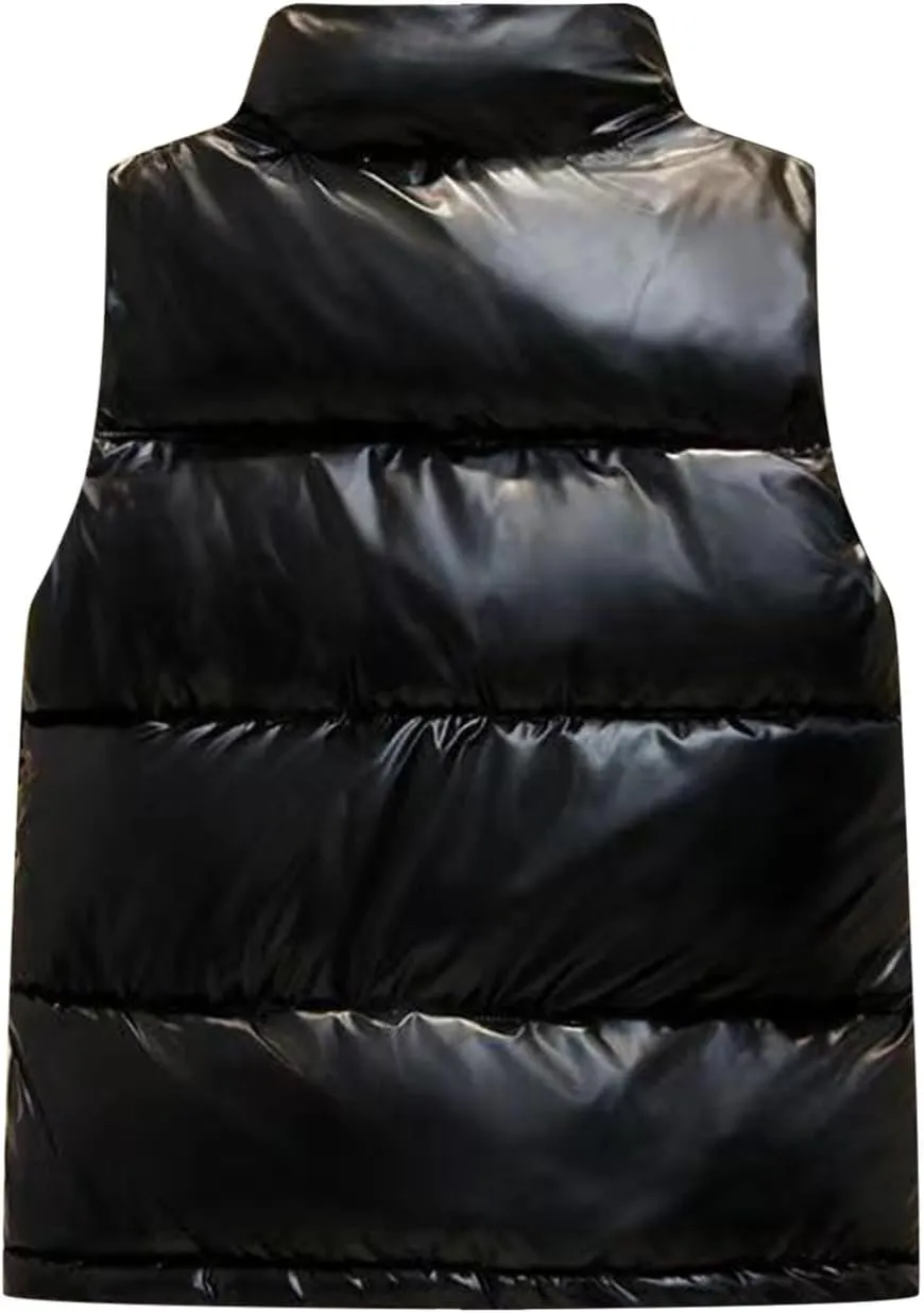 Puffer Vest Women Sleeveless 2024 Winter Down Coats Outerwear Warm Puffer Jacket Lightweight Stand-up Collar Down Vests