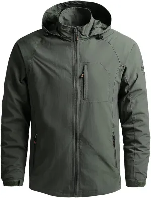 Rain Jacket for Men Waterproof Packable Raincoat Fall Winter Mountain Sport Military Jacket Lightweight Rain Shell Jacket