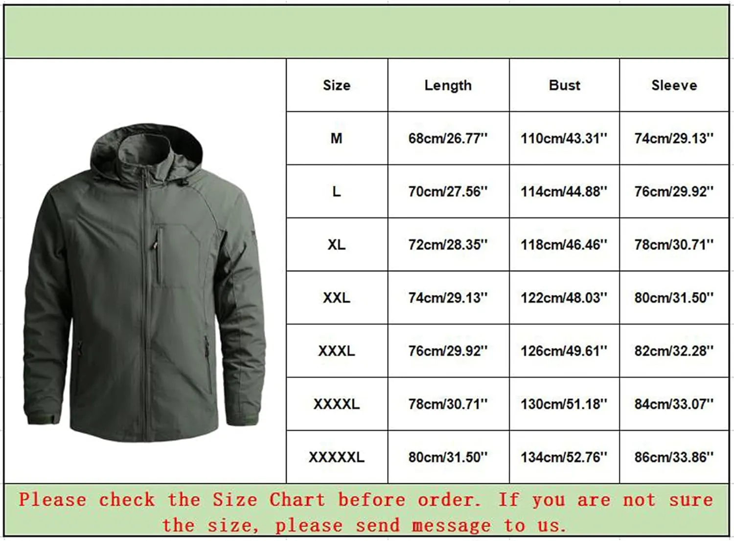Rain Jacket for Men Waterproof Packable Raincoat Fall Winter Mountain Sport Military Jacket Lightweight Rain Shell Jacket