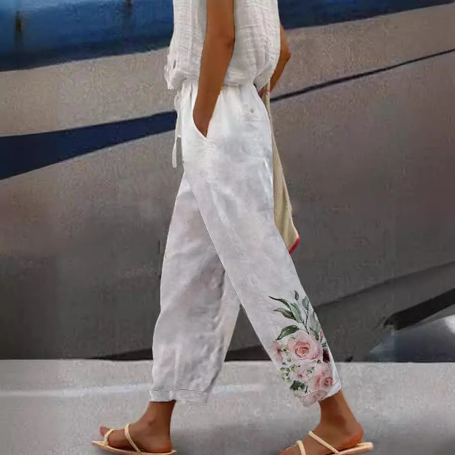 Resort Wear for Women 2025 Casual Drawstring Pants Beach Trousers Women's Pants Workout Pants