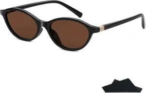 Retro Cat Eye Sunglasses for Women Vintage Y2K Oval Trendy Lightweight Rave