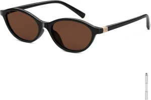 Retro Oval Sunglasses for Women Vintage Cat Eye Y2K 90s Trendy Rave