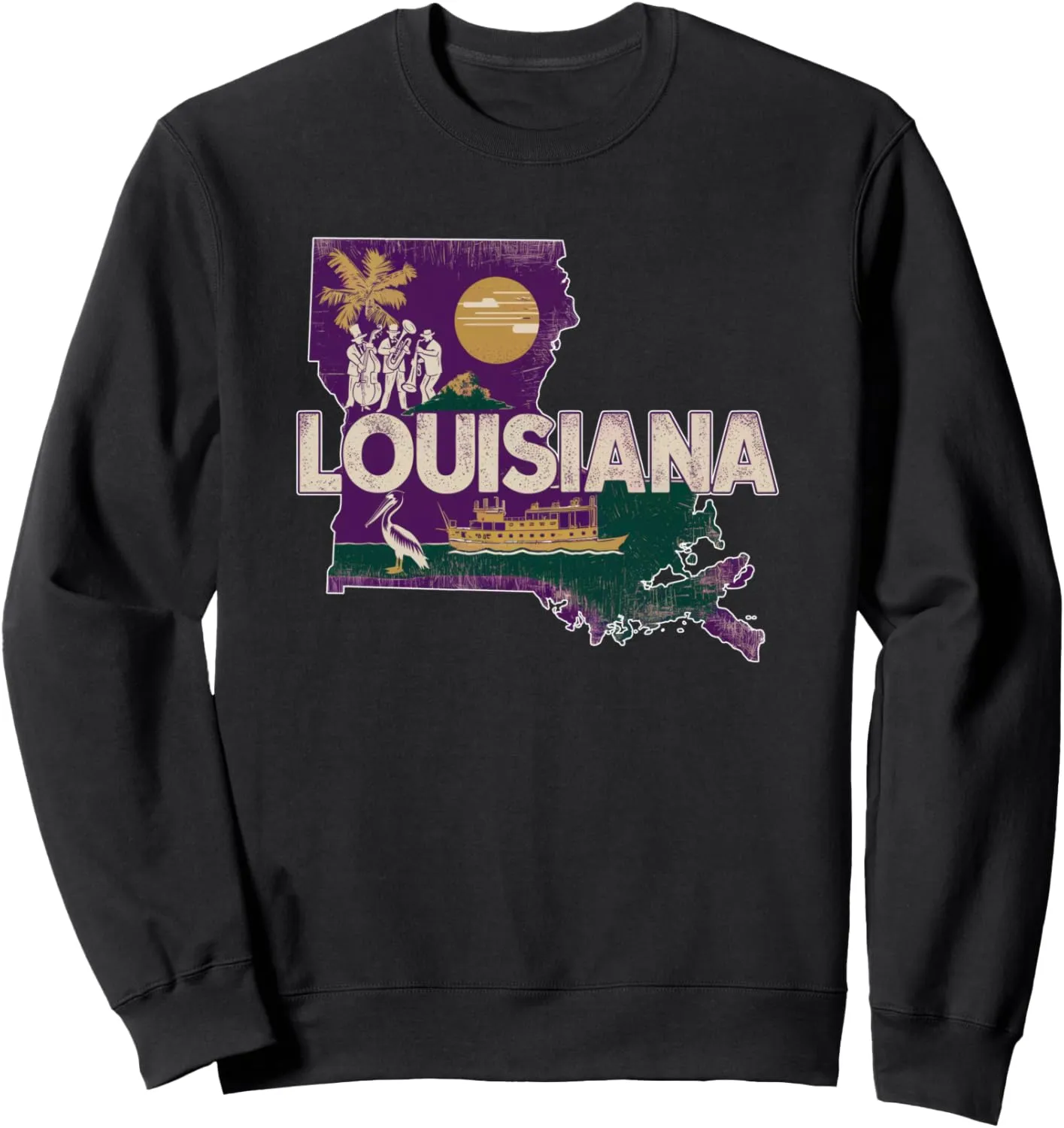 Retro USA Vintage American Graphic US State Louisiana Sweatshirt