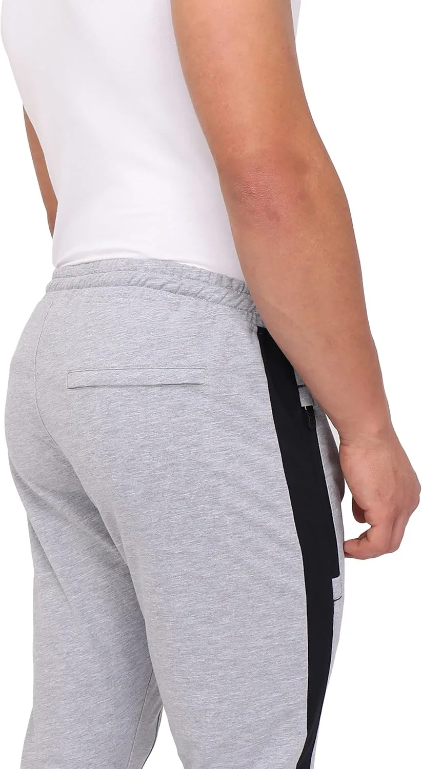 SCR SPORTSWEAR Tall Jogger Sweatpants for Men - Mens Athletic Pants with Zipper Pockets