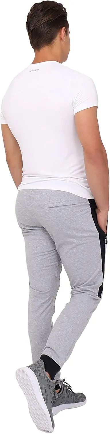 SCR SPORTSWEAR Tall Jogger Sweatpants for Men - Mens Athletic Pants with Zipper Pockets