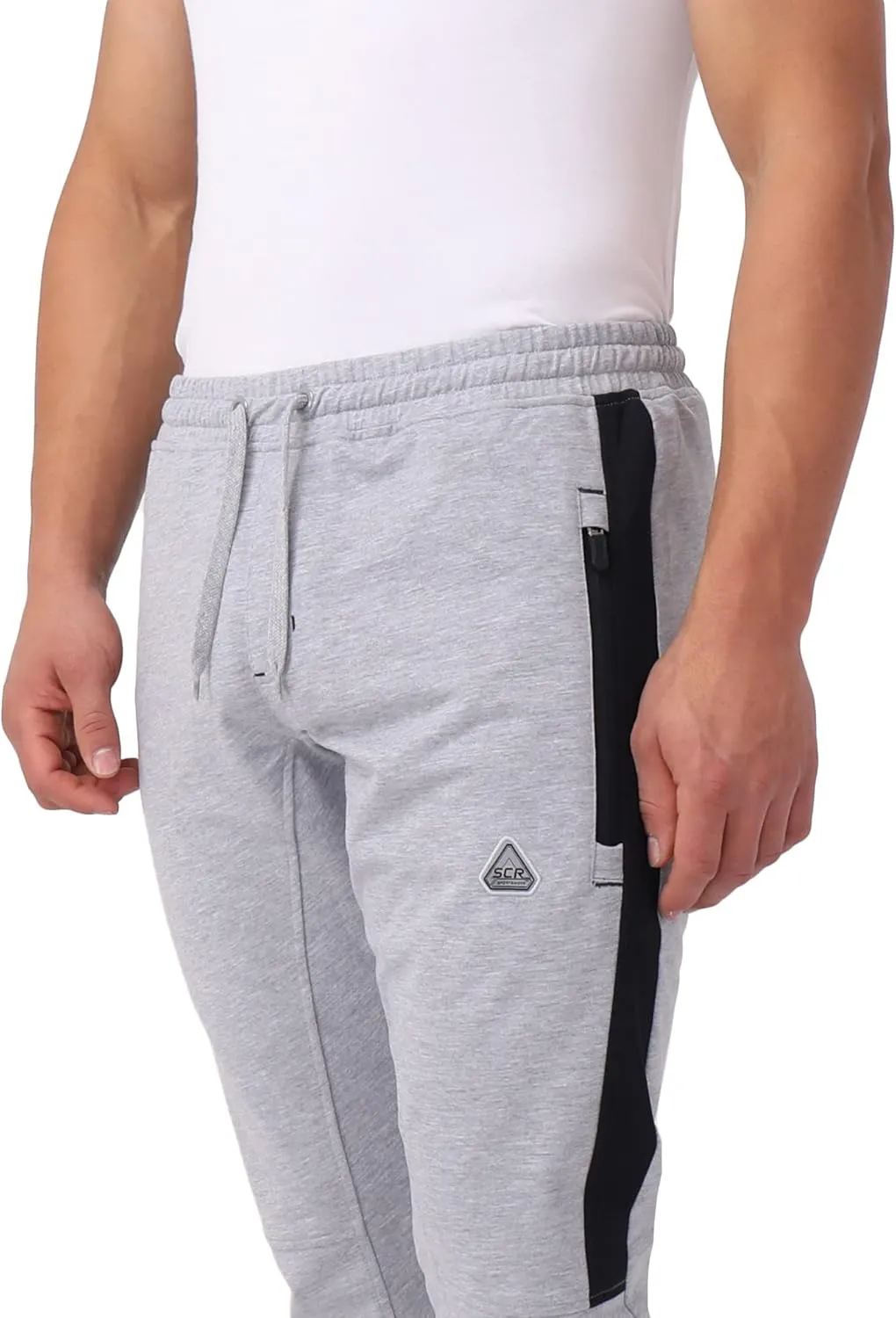 SCR SPORTSWEAR Tall Jogger Sweatpants for Men - Mens Athletic Pants with Zipper Pockets