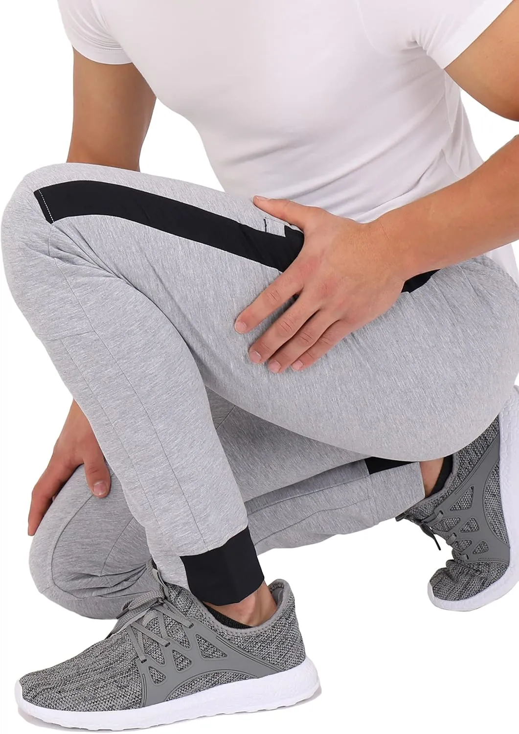 SCR SPORTSWEAR Tall Jogger Sweatpants for Men - Mens Athletic Pants with Zipper Pockets