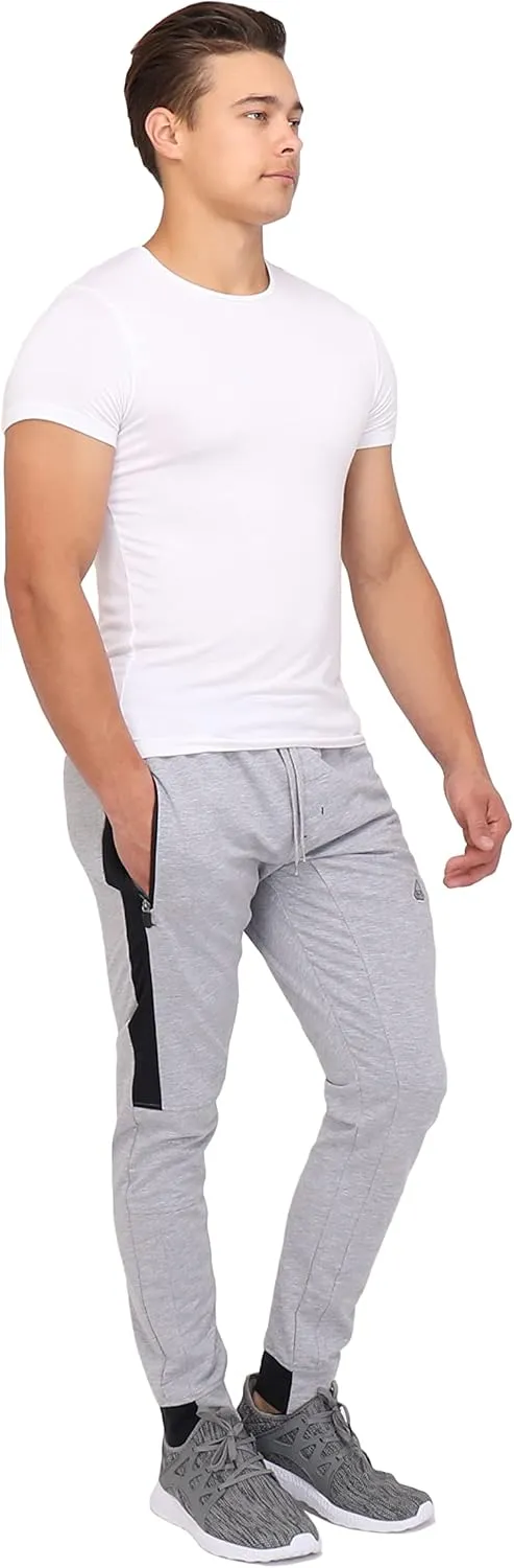 SCR SPORTSWEAR Tall Jogger Sweatpants for Men - Mens Athletic Pants with Zipper Pockets