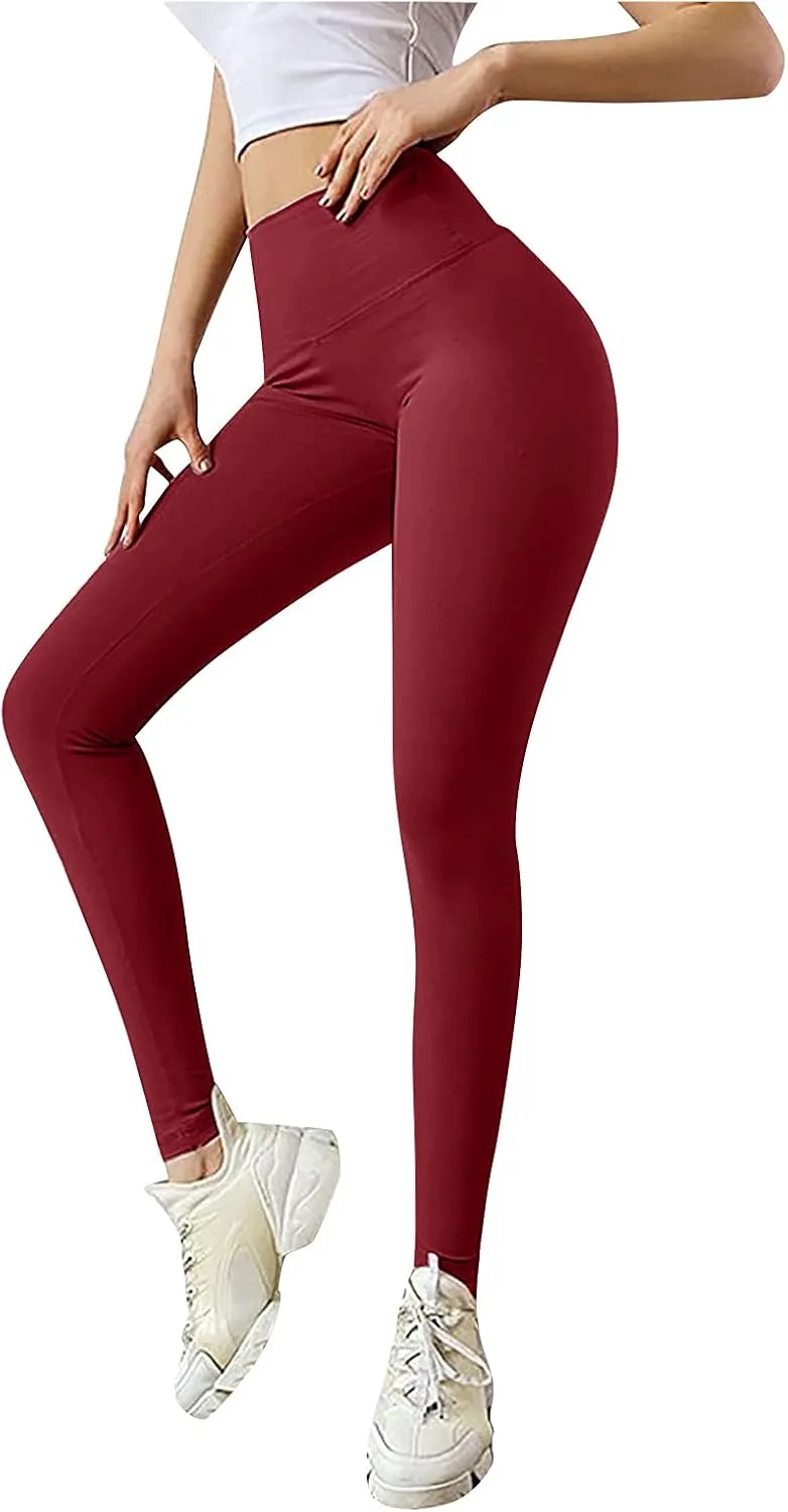 Seamless Shaping Workout Leggings for Women Butt Lifting High Waist Compression Yoga Pant Stretch Bow Tie Ankle Length Tights