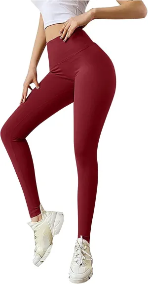 Seamless Shaping Workout Leggings for Women Butt Lifting High Waist Compression Yoga Pant Stretch Bow Tie Ankle Length Tights