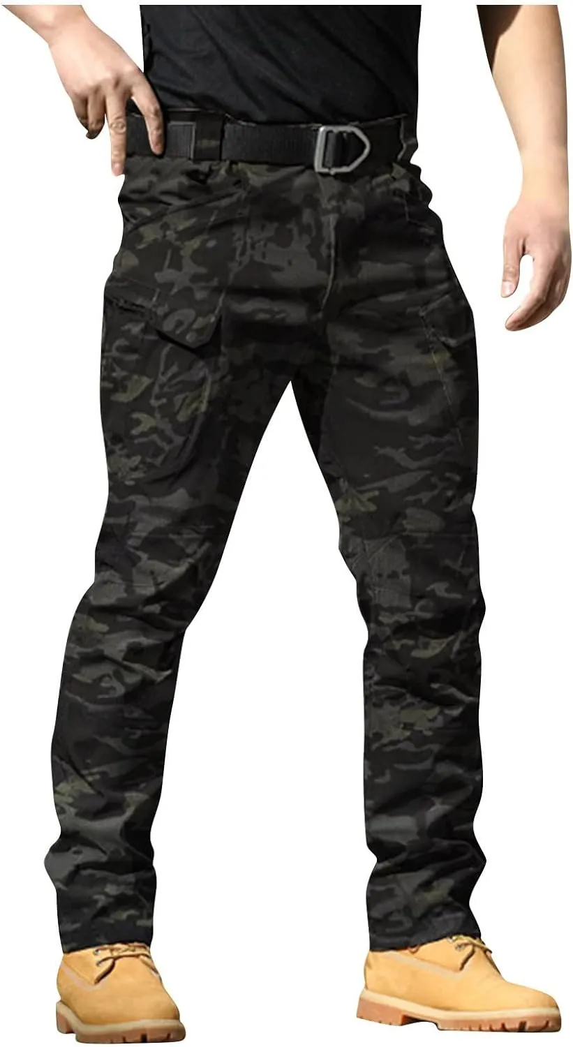 SERYU Mens Tactical Cargo Pants Water Resistant Ripstop Cargo Pants Military Fan Multi Pocket Overalls Outdoor Apparel