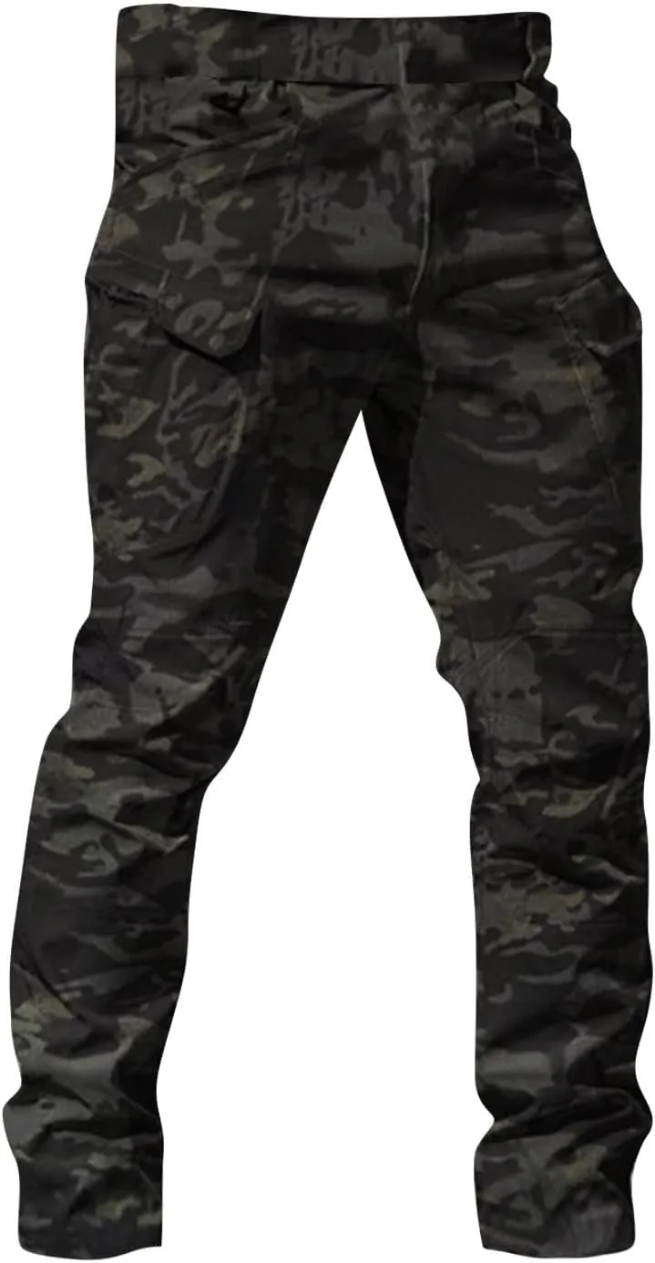 SERYU Mens Tactical Cargo Pants Water Resistant Ripstop Cargo Pants Military Fan Multi Pocket Overalls Outdoor Apparel
