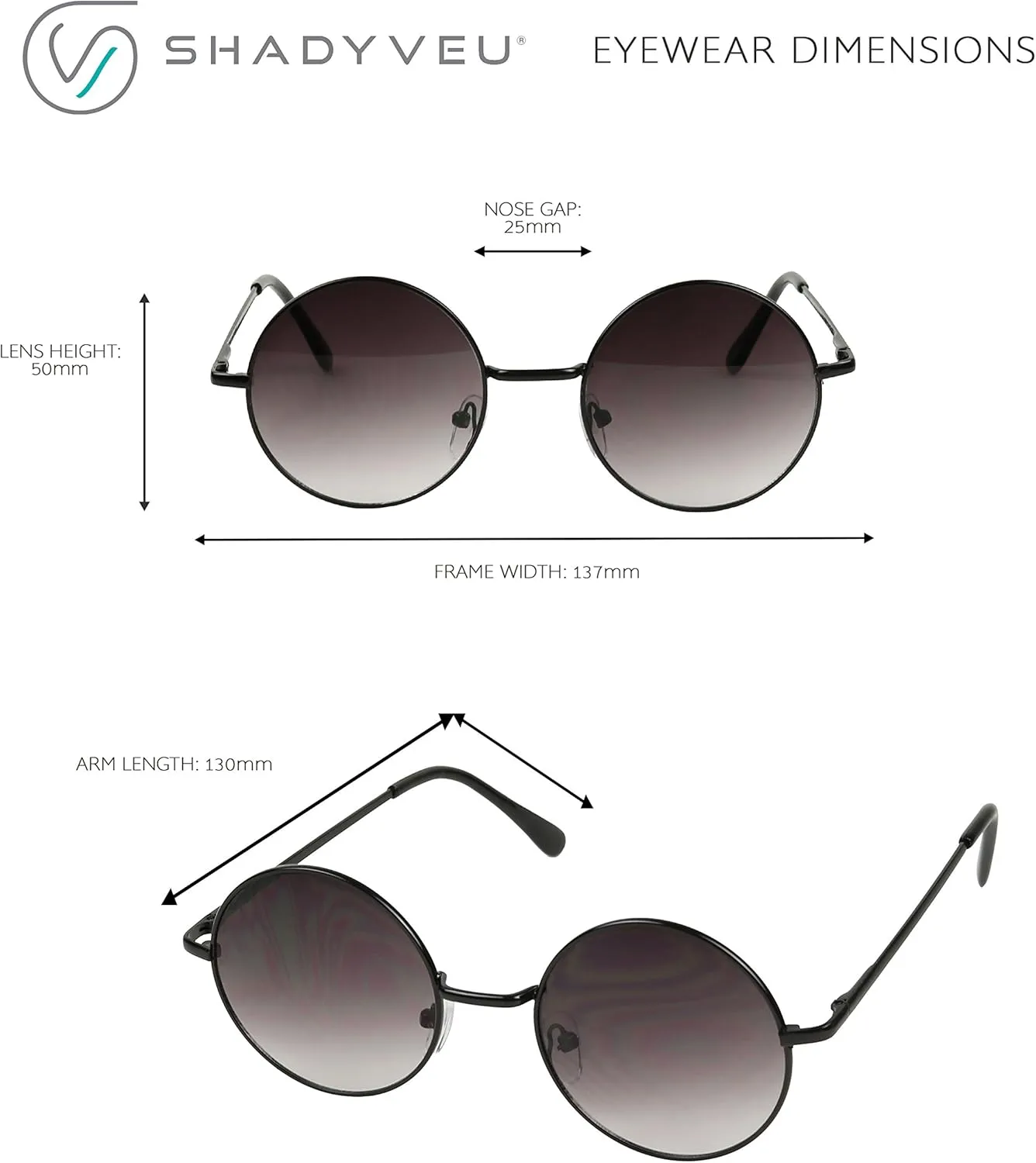 ShadyVEU Retro Round Style 70s Sunglasses Colorful Tint Groovy Hippie Mens Womens Shades