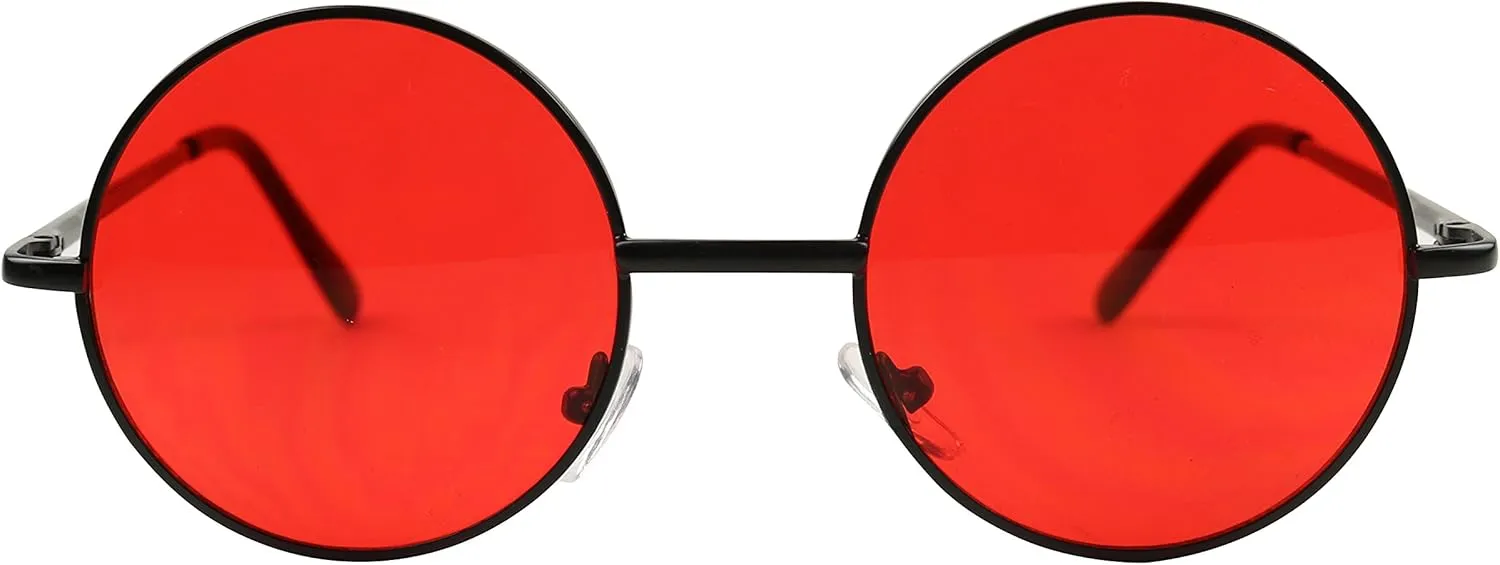 ShadyVEU Retro Round Style 70s Sunglasses Colorful Tint Groovy Hippie Mens Womens Shades