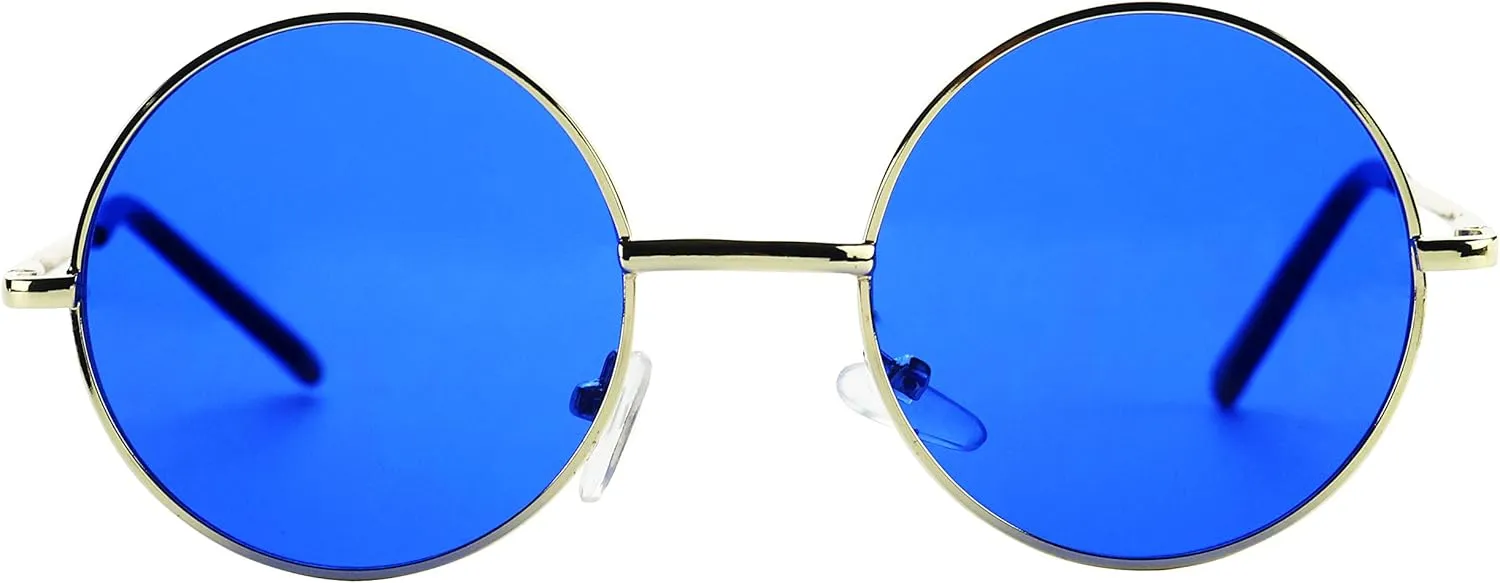 ShadyVEU Retro Round Style 70s Sunglasses Colorful Tint Groovy Hippie Mens Womens Shades