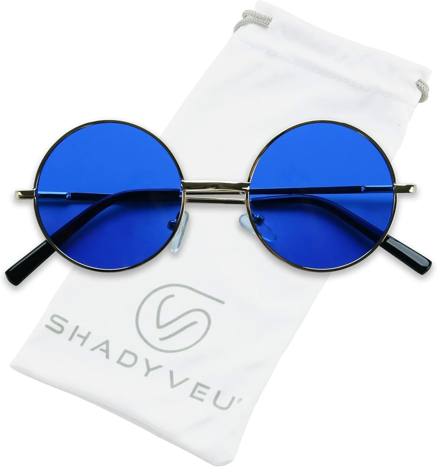 ShadyVEU Retro Round Style 70s Sunglasses Colorful Tint Groovy Hippie Mens Womens Shades
