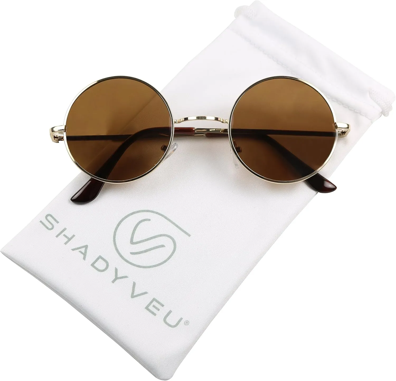 ShadyVEU Retro Round Style 70s Sunglasses Colorful Tint Groovy Hippie Mens Womens Shades