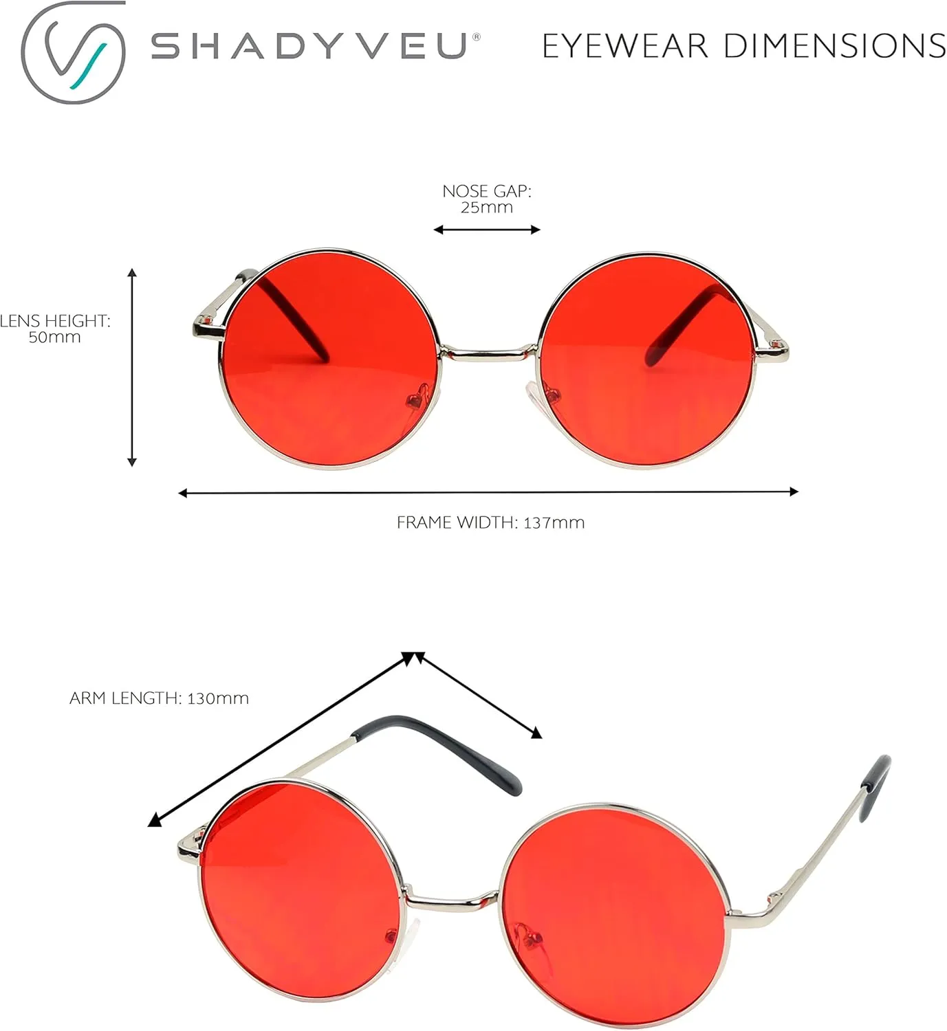 ShadyVEU Retro Round Style 70s Sunglasses Colorful Tint Groovy Hippie Mens Womens Shades
