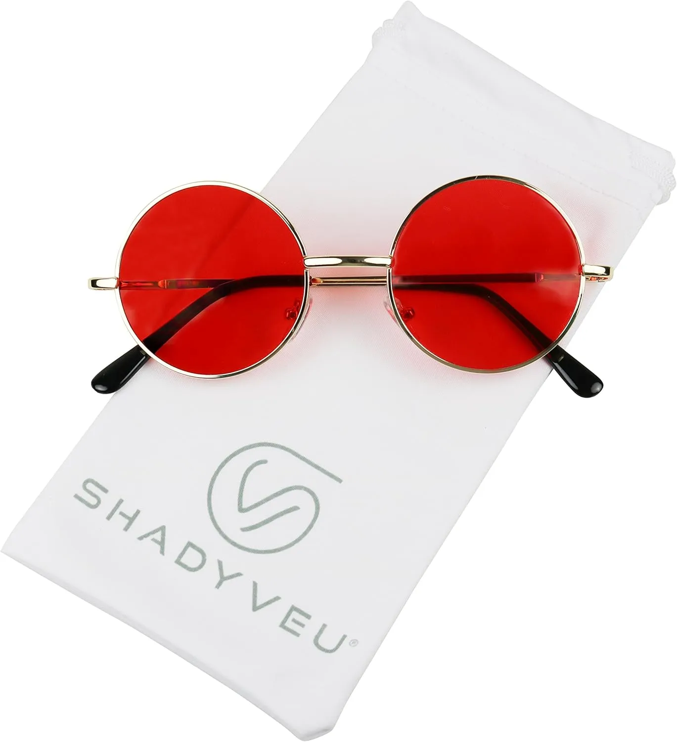 ShadyVEU Retro Round Style 70s Sunglasses Colorful Tint Groovy Hippie Mens Womens Shades