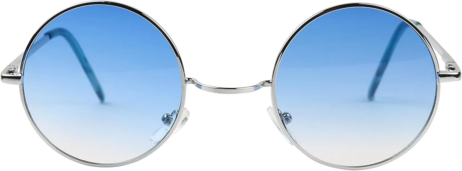 ShadyVEU Retro Round Style 70s Sunglasses Colorful Tint Groovy Hippie Mens Womens Shades