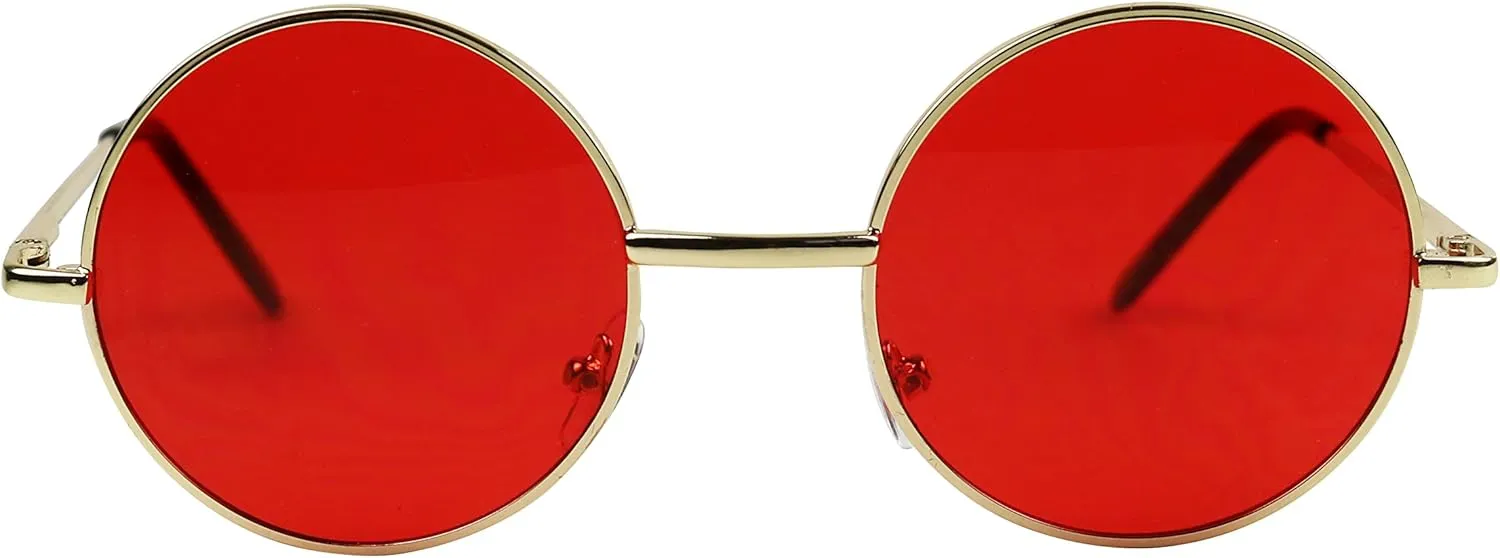 ShadyVEU Retro Round Style 70s Sunglasses Colorful Tint Groovy Hippie Mens Womens Shades
