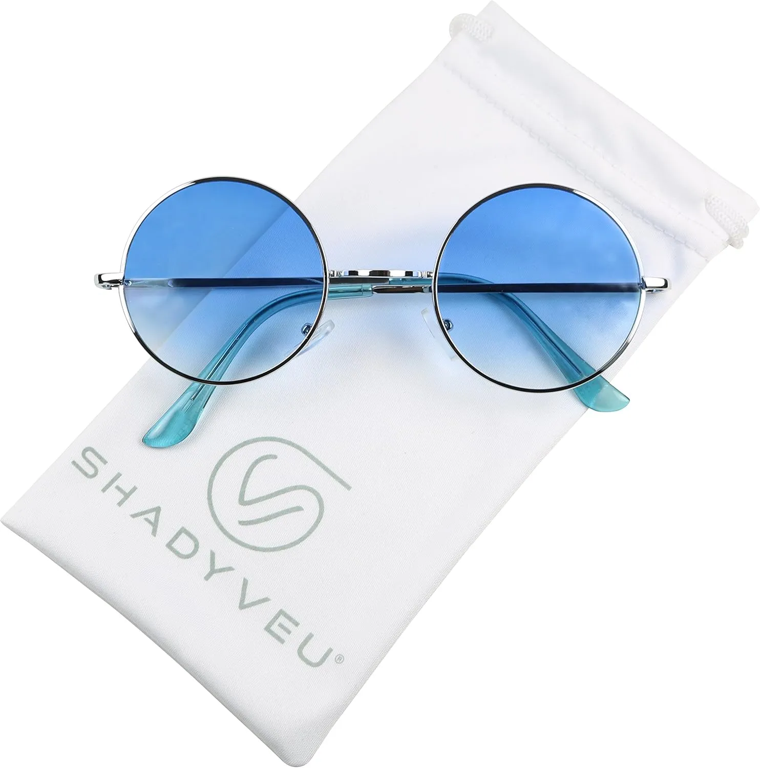 ShadyVEU Retro Round Style 70s Sunglasses Colorful Tint Groovy Hippie Mens Womens Shades