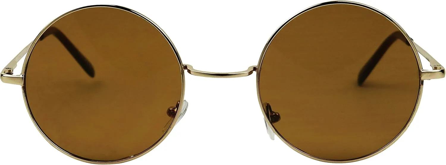 ShadyVEU Retro Round Style 70s Sunglasses Colorful Tint Groovy Hippie Mens Womens Shades