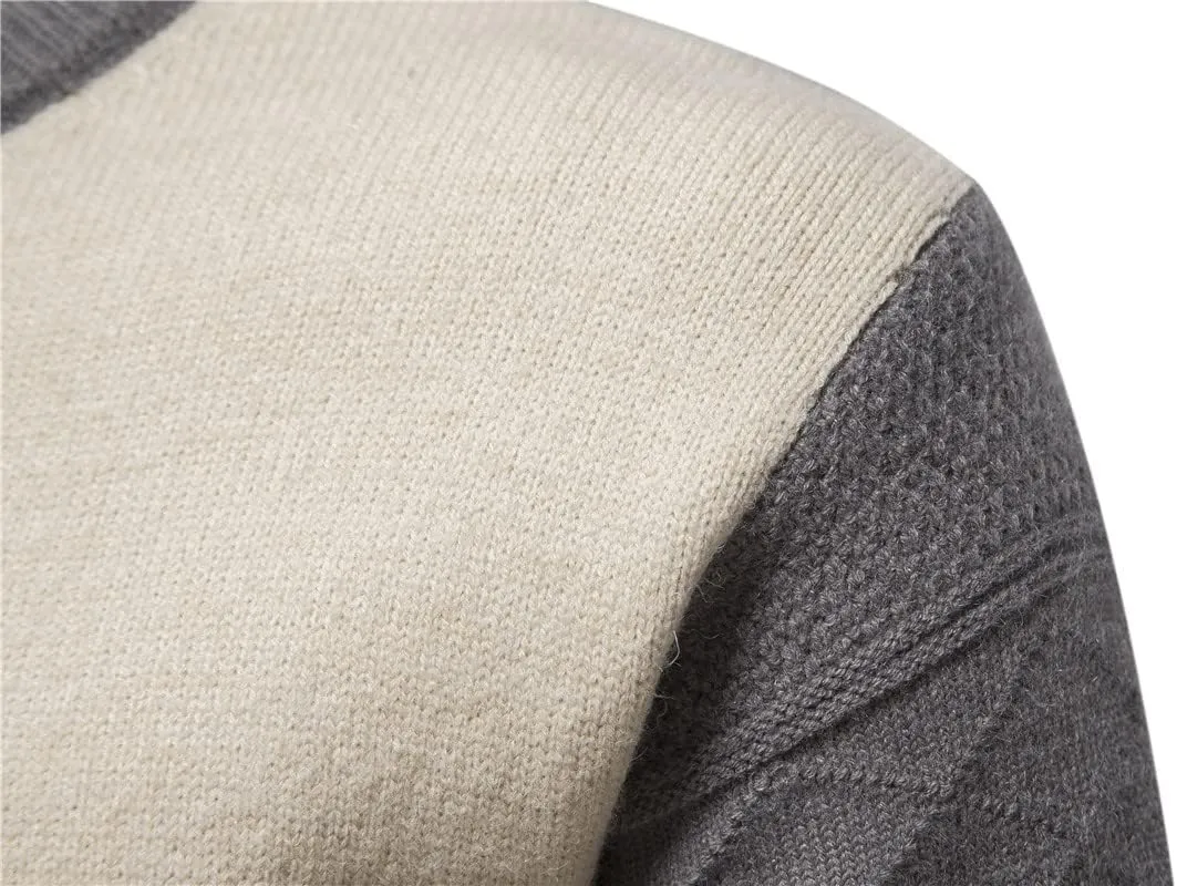 Slim Fit Crewneck Sweaters for Men Colorblock Fall Knit Sweater Mens Fashion Pullover Knitted T Shirts Tops