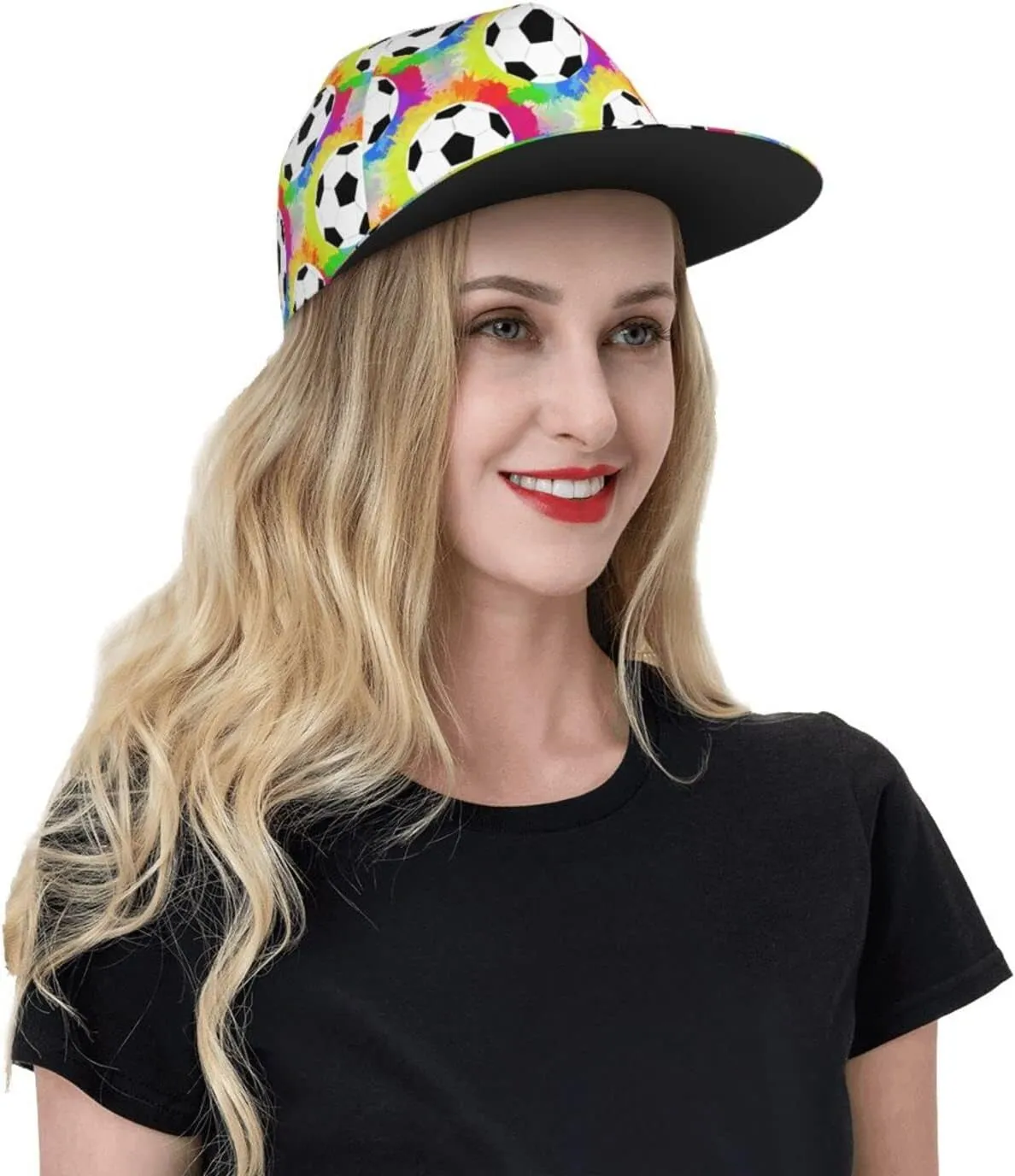 Soccer Baseball Cap Sport Adjustable Cap Flat Brim Summer Fashion Hat Men Cap for Women Men
