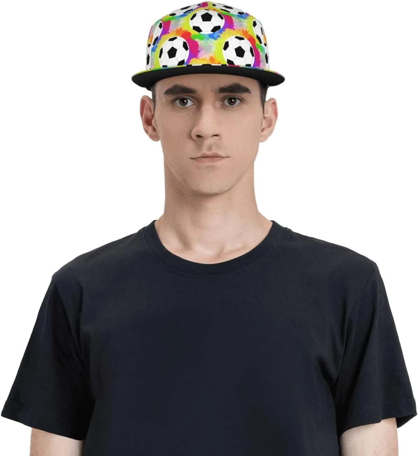 Soccer Baseball Cap Sport Adjustable Cap Flat Brim Summer Fashion Hat Men Cap for Women Men