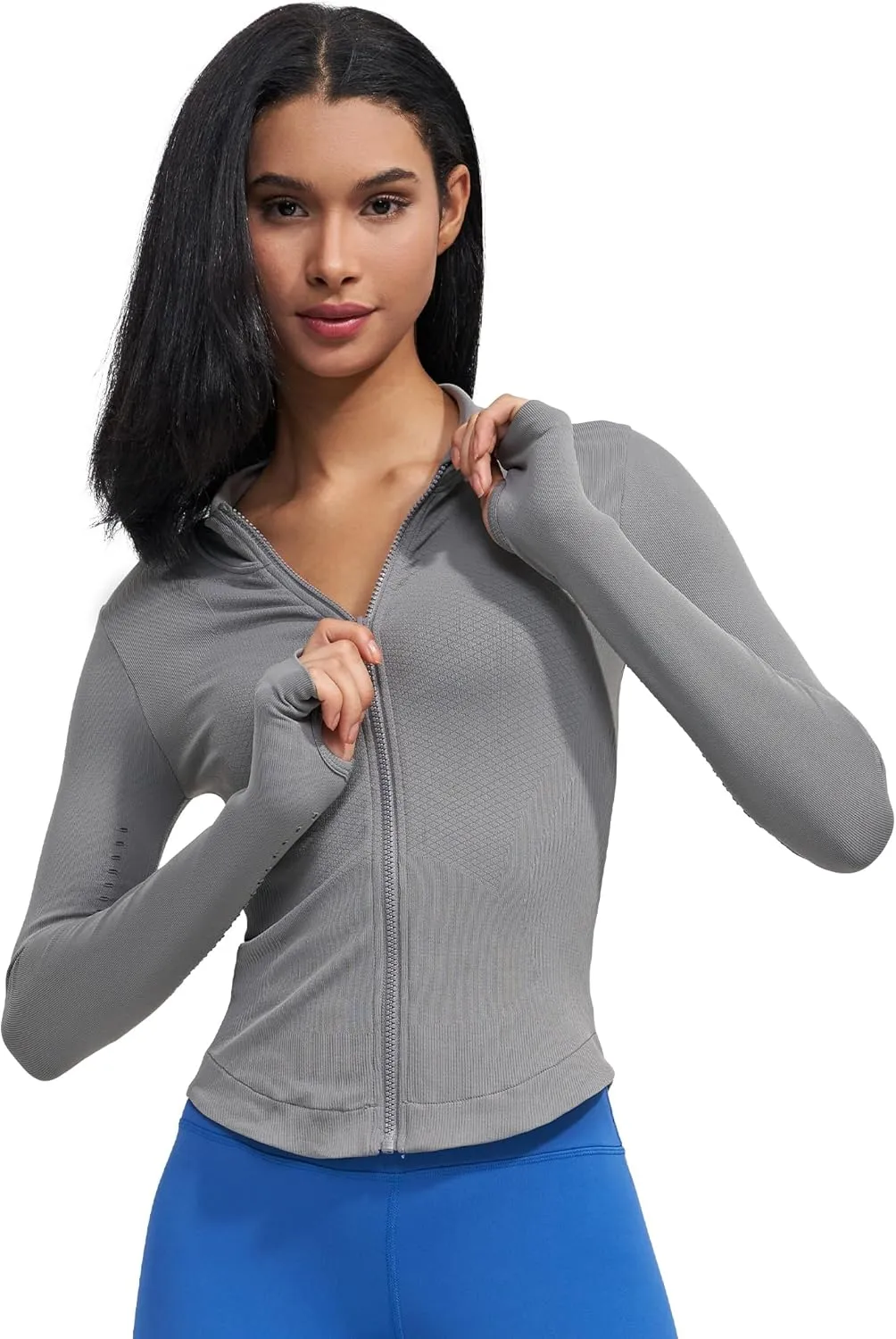 sphinx cat Womens Athletic Long Sleeve Full Zip Running Track Jacket Workout Yoga Sportwear with Thumb Holes Slim Fit