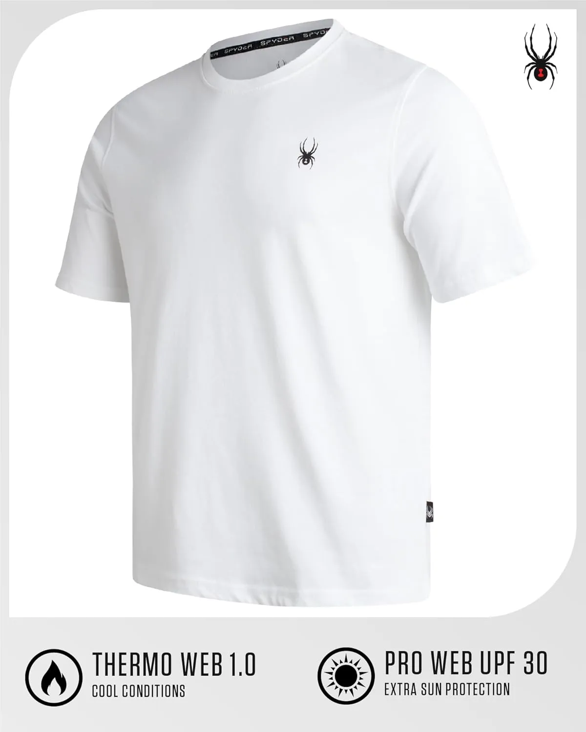 Spyder Mens T-Shirts - Soft Cotton Blend Jersey Crewneck Short Sleeve Shirts for Men, Casual Shirts for Workout & Daily Wear