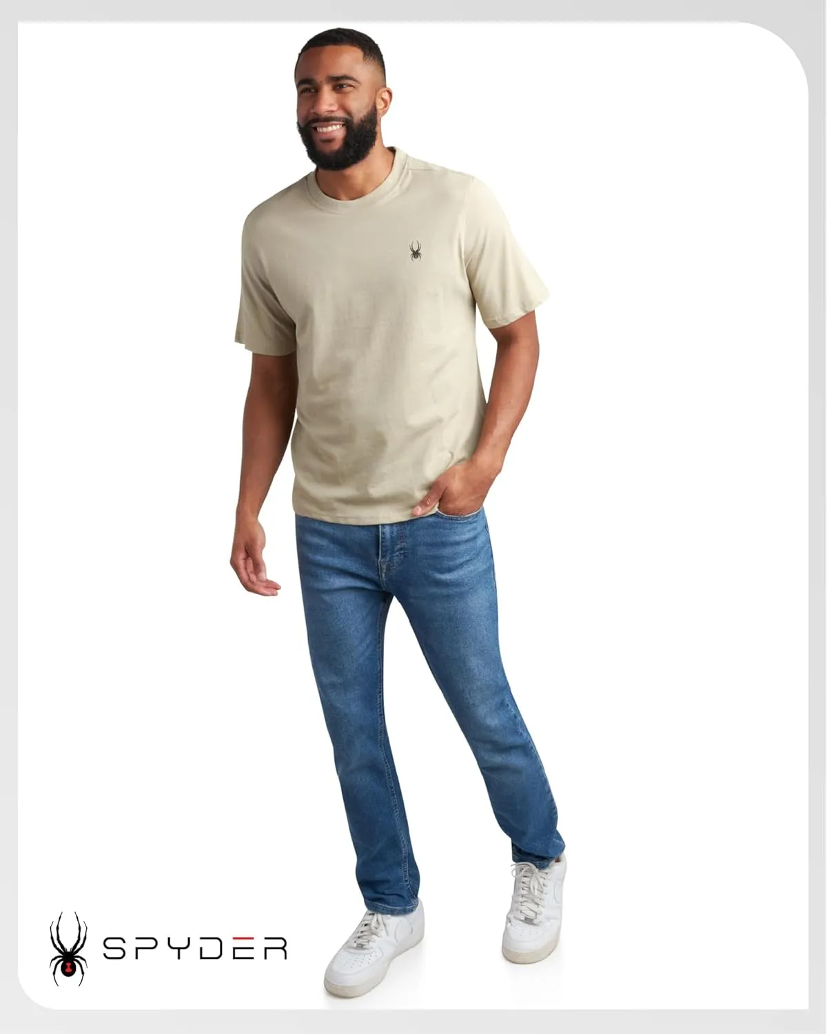 Spyder Mens T-Shirts - Soft Cotton Blend Jersey Crewneck Short Sleeve Shirts for Men, Casual Shirts for Workout & Daily Wear
