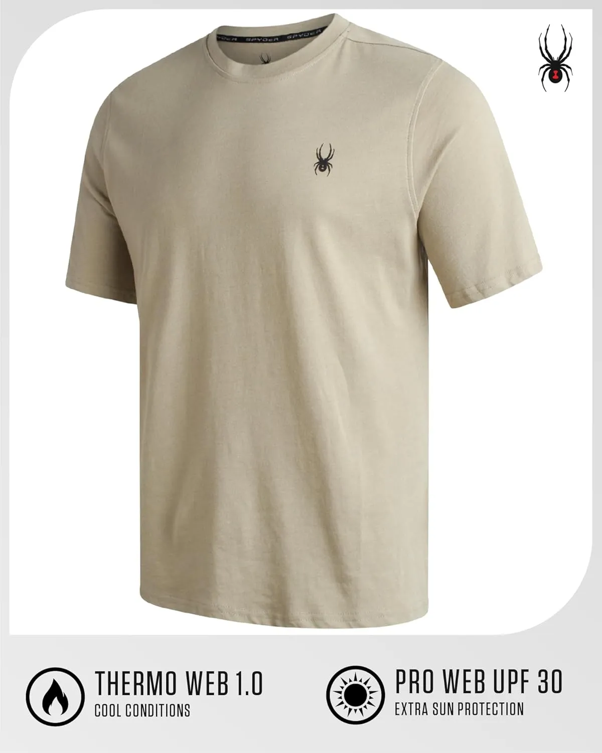Spyder Mens T-Shirts - Soft Cotton Blend Jersey Crewneck Short Sleeve Shirts for Men, Casual Shirts for Workout & Daily Wear