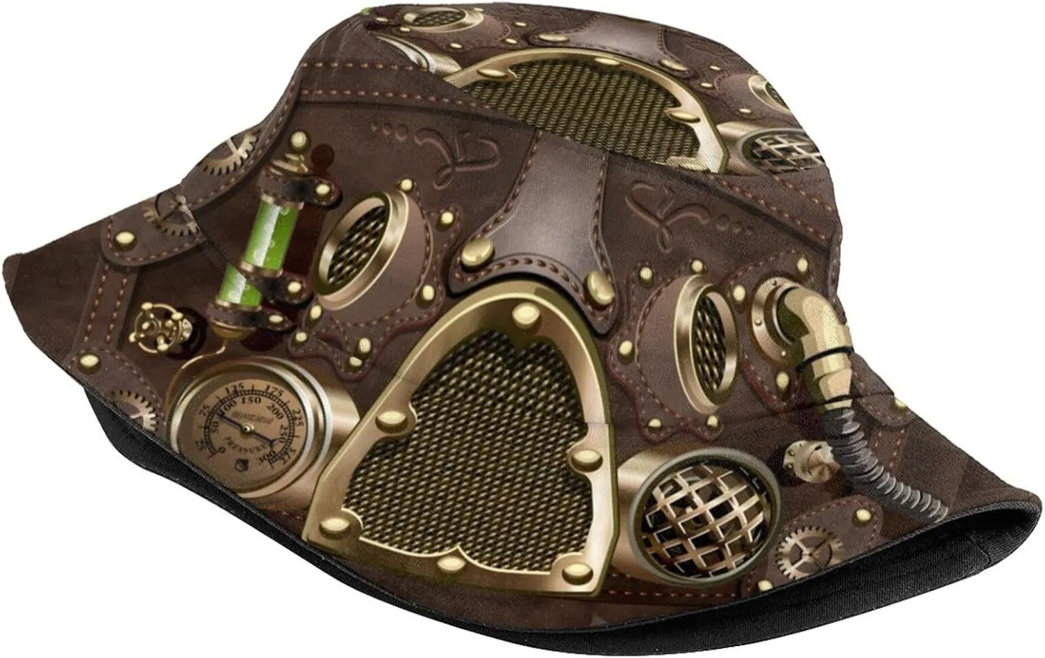 Steampunk 1 Bucket Hat for Women Men Summer Outdoor Foldable Wide Brim Fisherman Hat Halloween Fishing Sun Hat