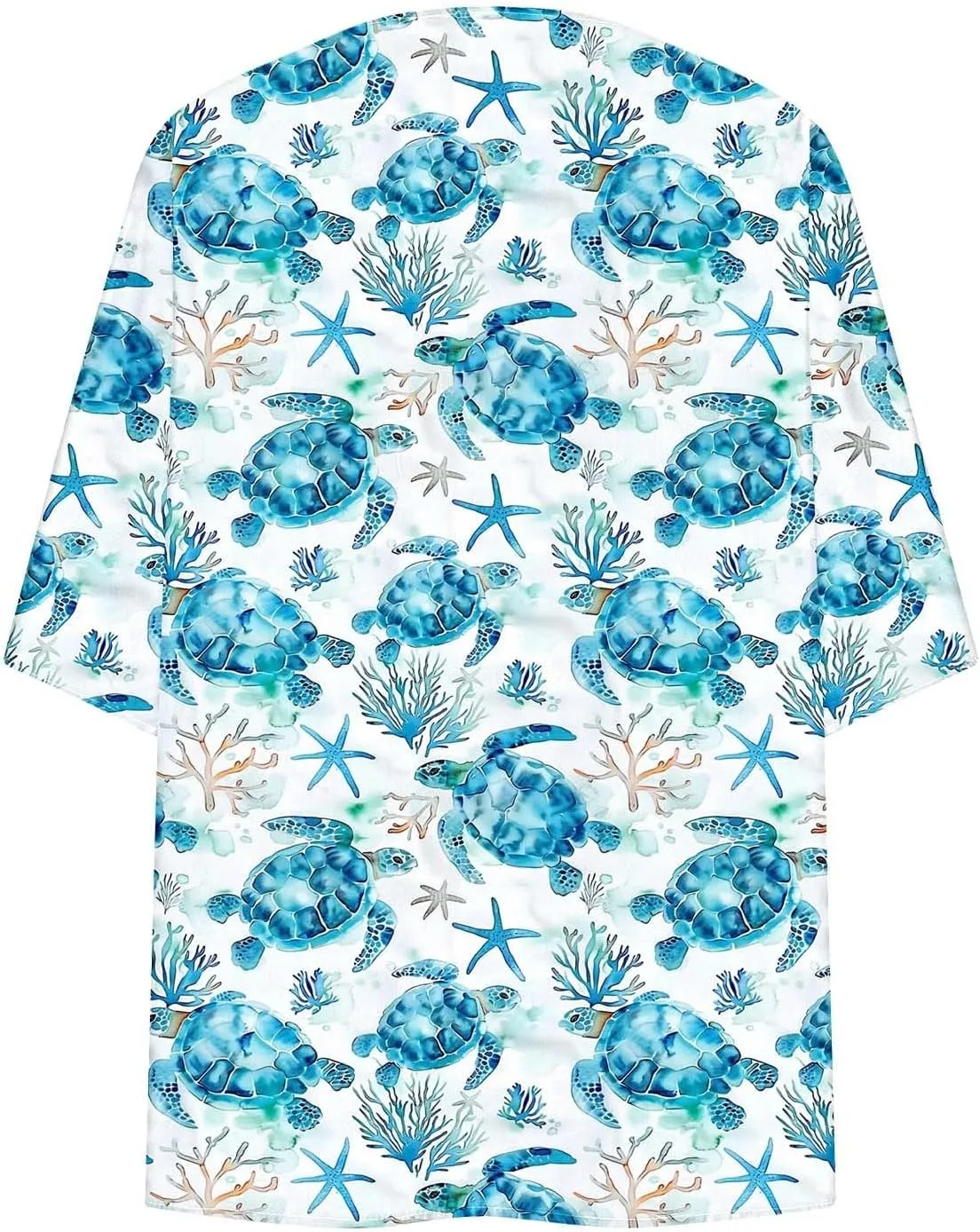 Summer Lightweight Cardigan Rash Guard for Women 3/4 Sleeve Chiffon Kimono Shrug Beach Cover Ups Floral Beach Coverup